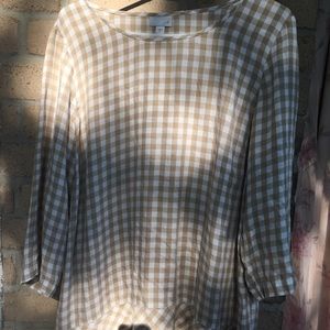 J Jill Beige White Top Xl